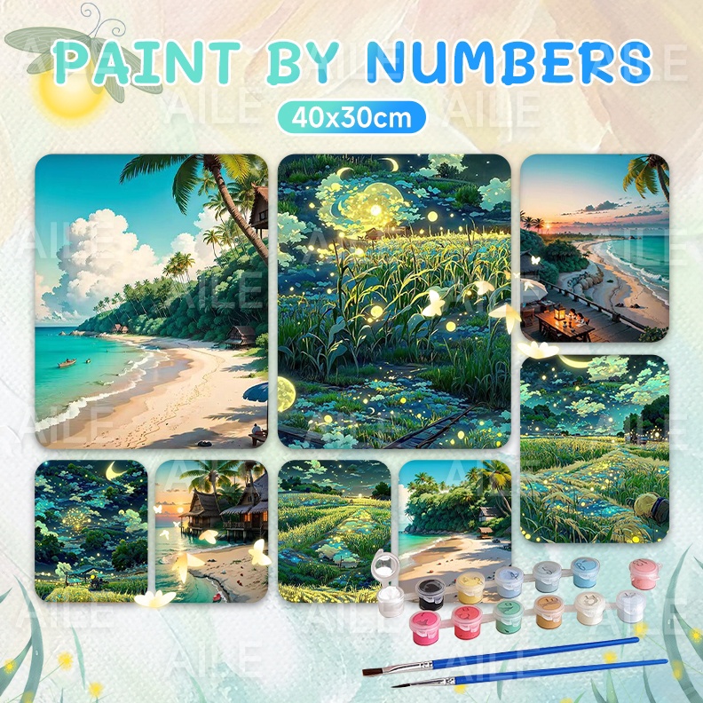 

KODE X9Y Starry Night Painting by Numbers 4x3cm by LukisYuk paint by number painting by number Kanvas Lukis Hampers Lebaran