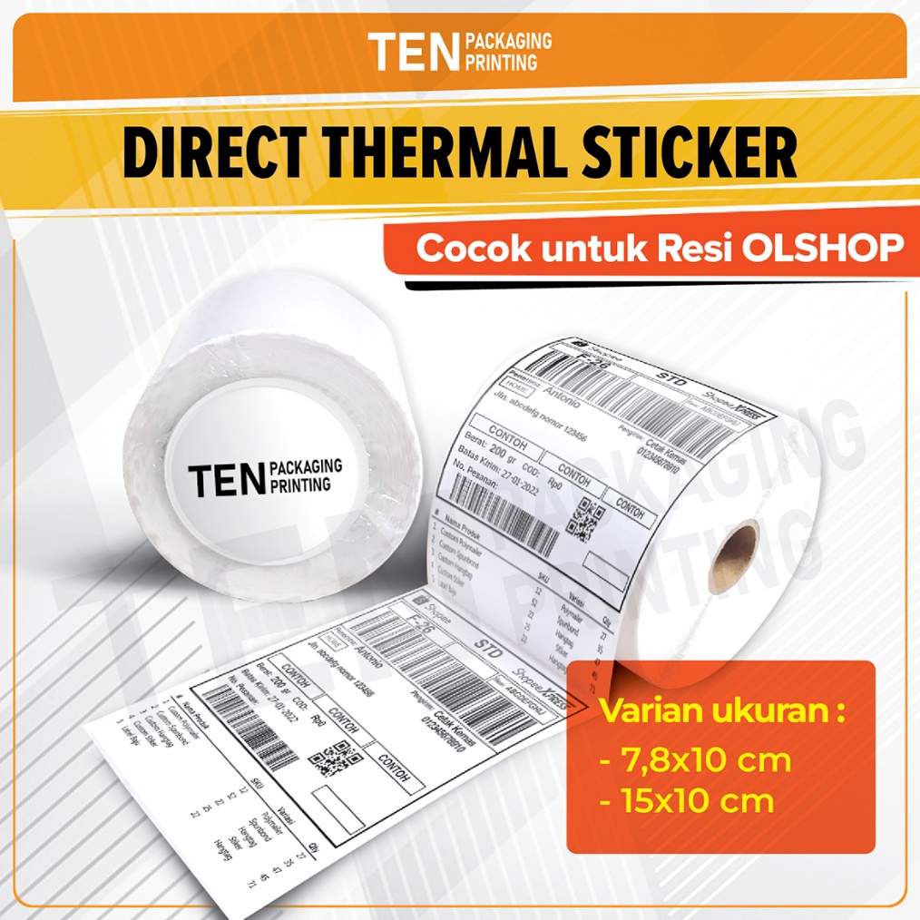 

KODE E76A Kertas Thermal 1x15 mm isi 5 Pcs Label thermal barcode SheetRoll A6