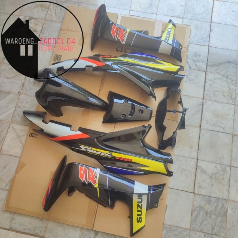Full Body Halus Suzuki Smash 110 Old Smash Lama Hitam Berstriping