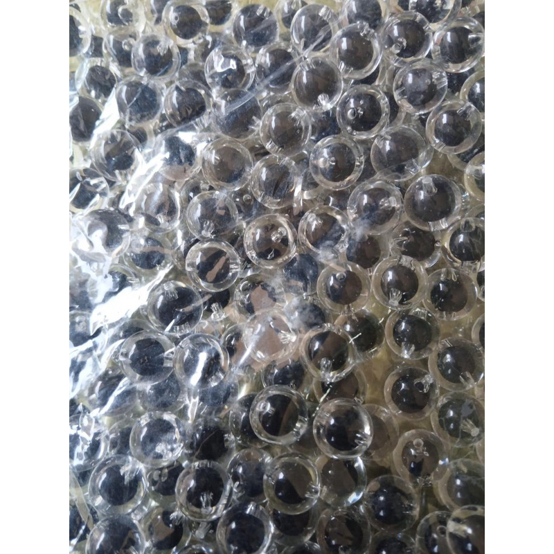 MOTE ISI AKRILIK KERAMIK HITAM BENING BULAT 14mm