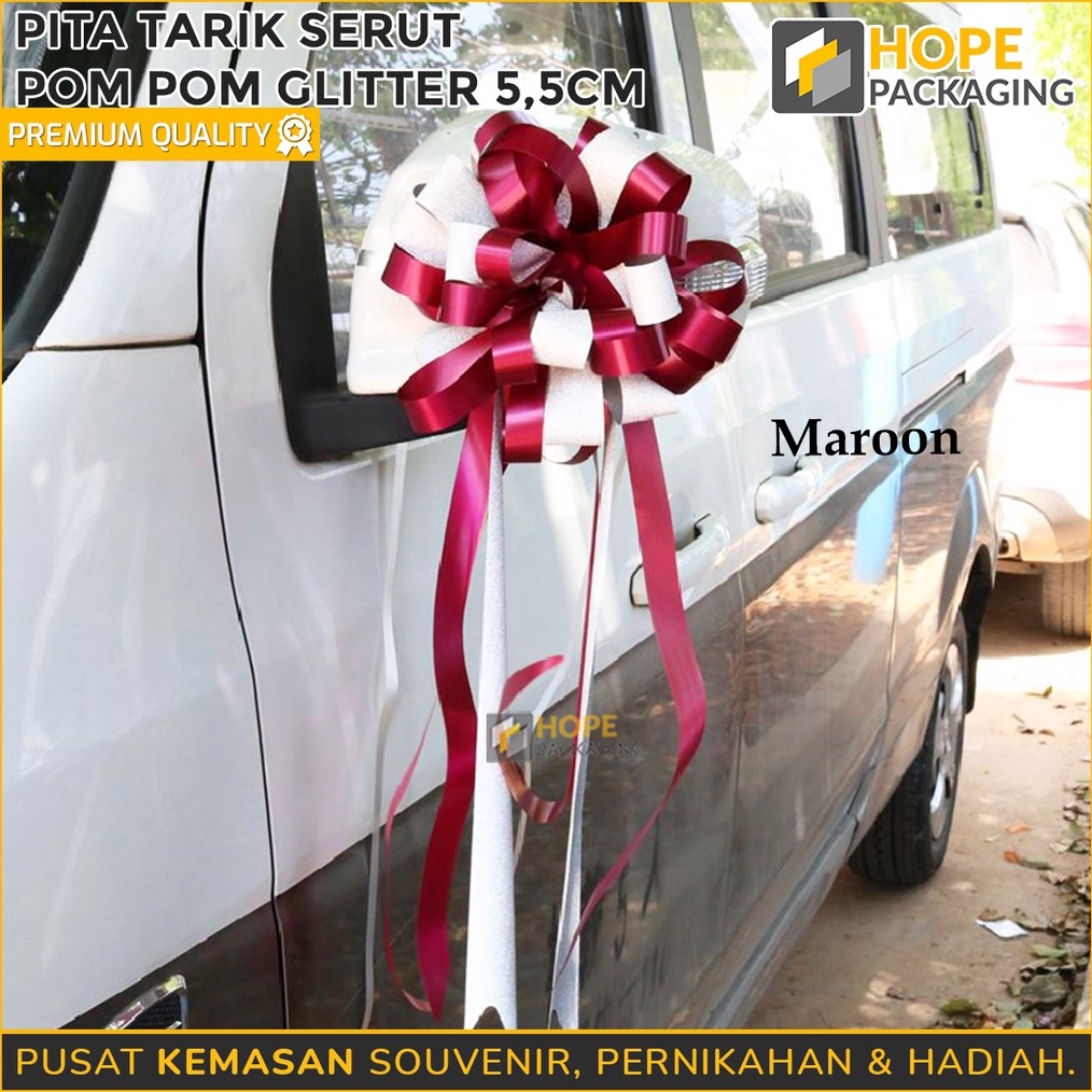 

SERBA SERBI Pita Tarik Serut Pompom Glitter 55 cm Pita Hampers Parcel Wedding Pita Kado Hampers Pernikahan Pita Peresmian Pita Dekor Ulang Tahun Mobil