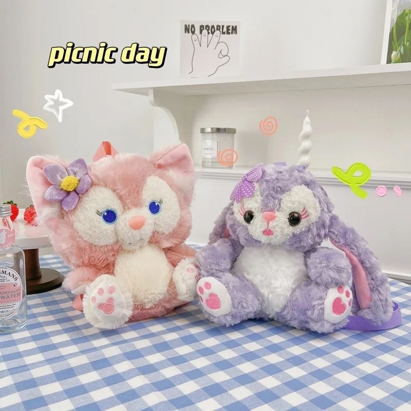 TAS BONEKA KARAKTER KELINCI UNGU STELLA LOU DISNEY CUTE RANSEL TAS PUNGGUNG ANAK DEWASA BAHAN PLUSH 