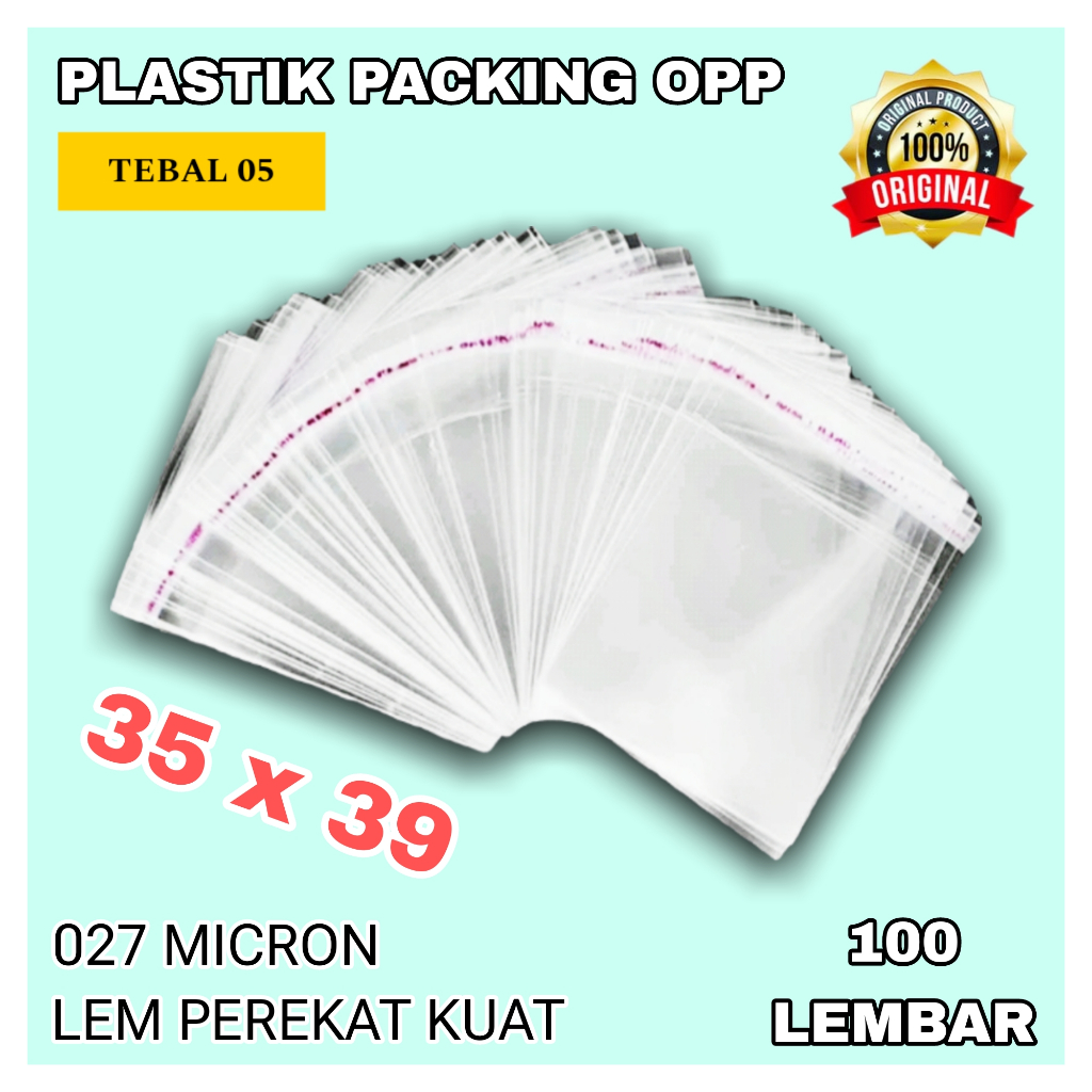 

Plastik OPP Bening Ukuran 35 x 39 Tebal 05 Untuk Packing Baju, Sprei, DLL Isi 100 Lembar