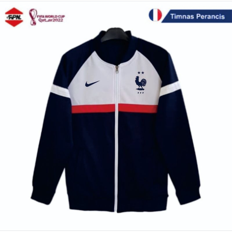 Jaket Tracktop impor timnas France Prancis full sablon