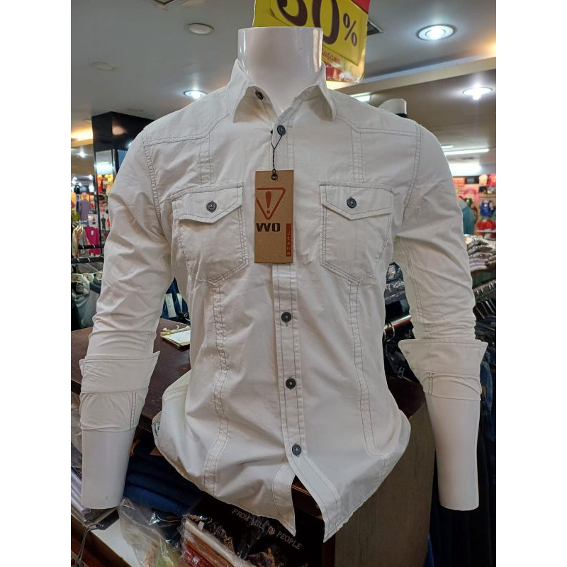 KEMEJA WATCHOUT ORIGINAL PUTIH PROMO TERBARU COD