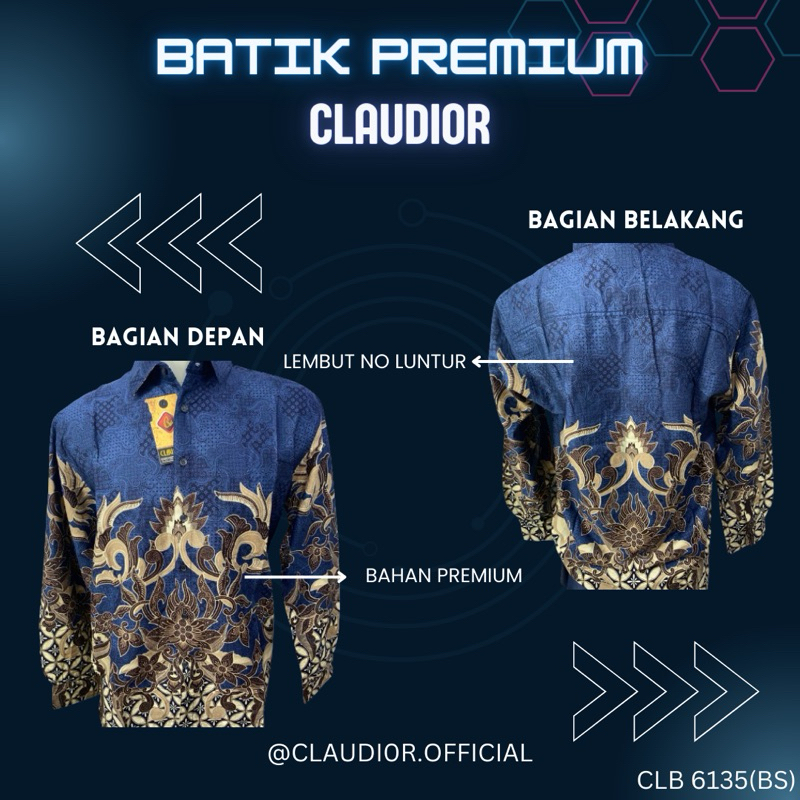 Kemeja Batik Panjang Claudior Bigsize Original 100% CLB6135(BS)