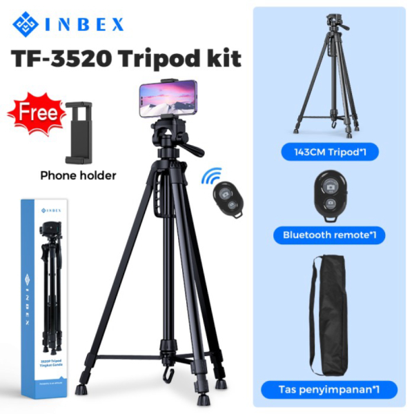 TripodBluetooth INBEX TF-3520 Murah Profesional - RemoteBag/145CM Tripodremote Dijual Tripod