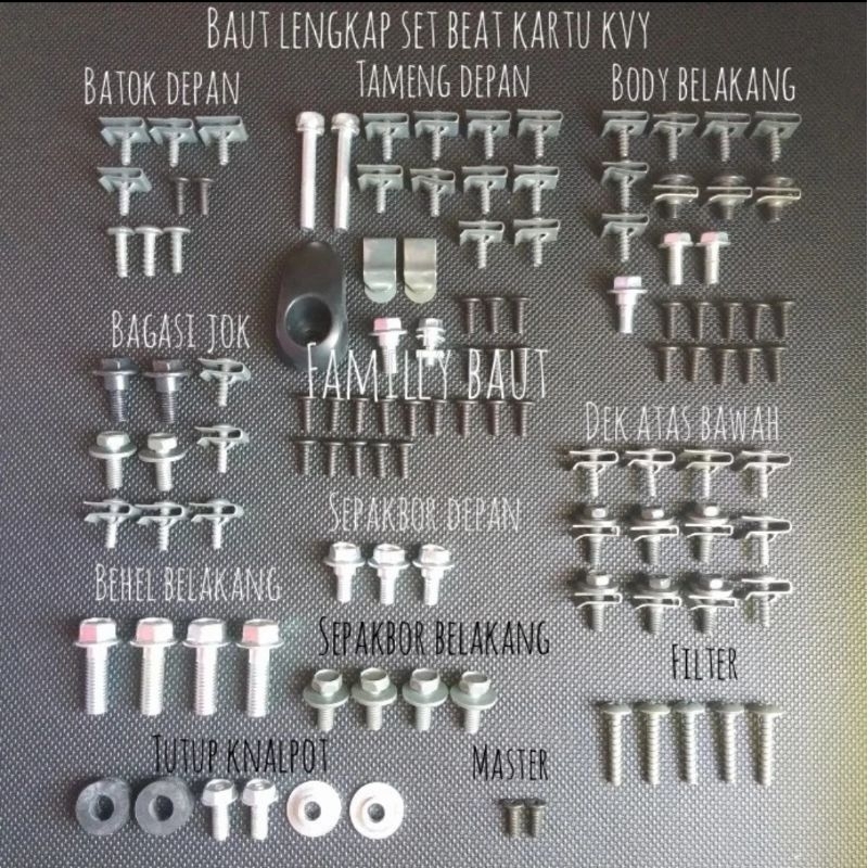 BAUT LENGKAP FULL SET BODY MOTOR BEAT KARBU 2008-2012
