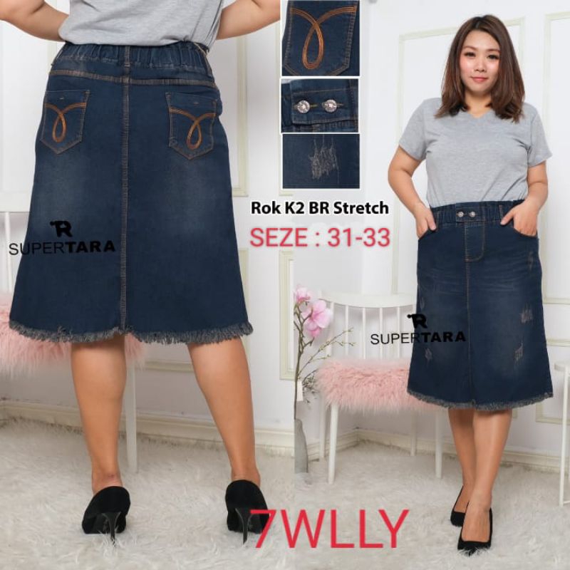 Set Rok Span Premium Katun Strech Jeans Supertara