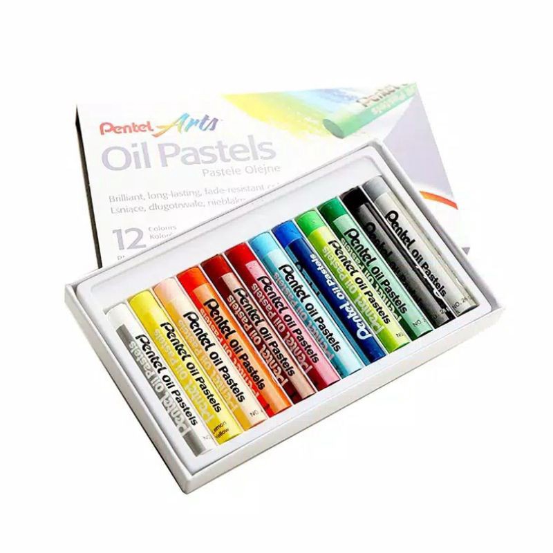 

HOT PRODUK Crayon Pentel Arts Oil Pastel 12 Warna Colour