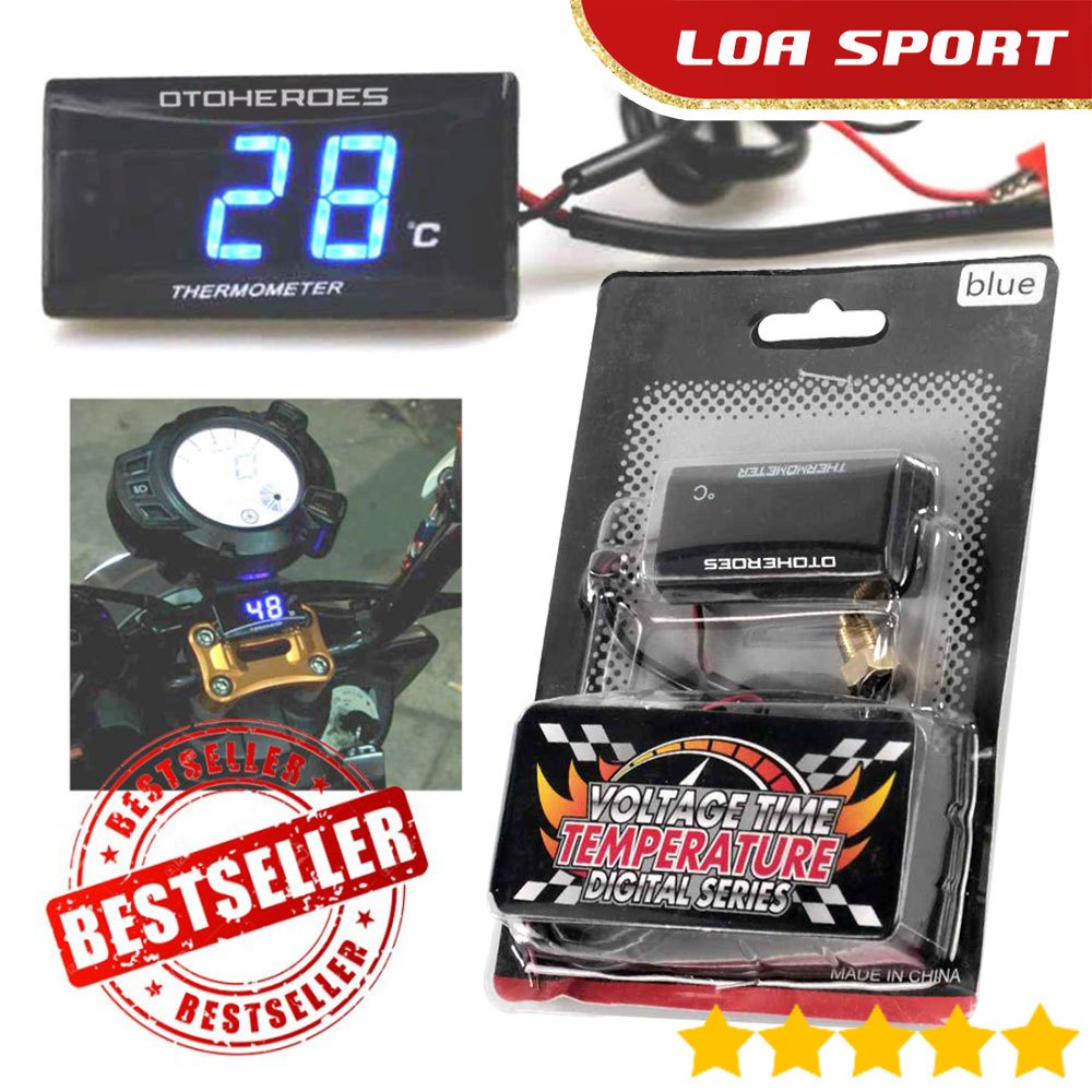 Termometer Radiator Motor Digital LED Display Pengukur Suhu Air Mesin