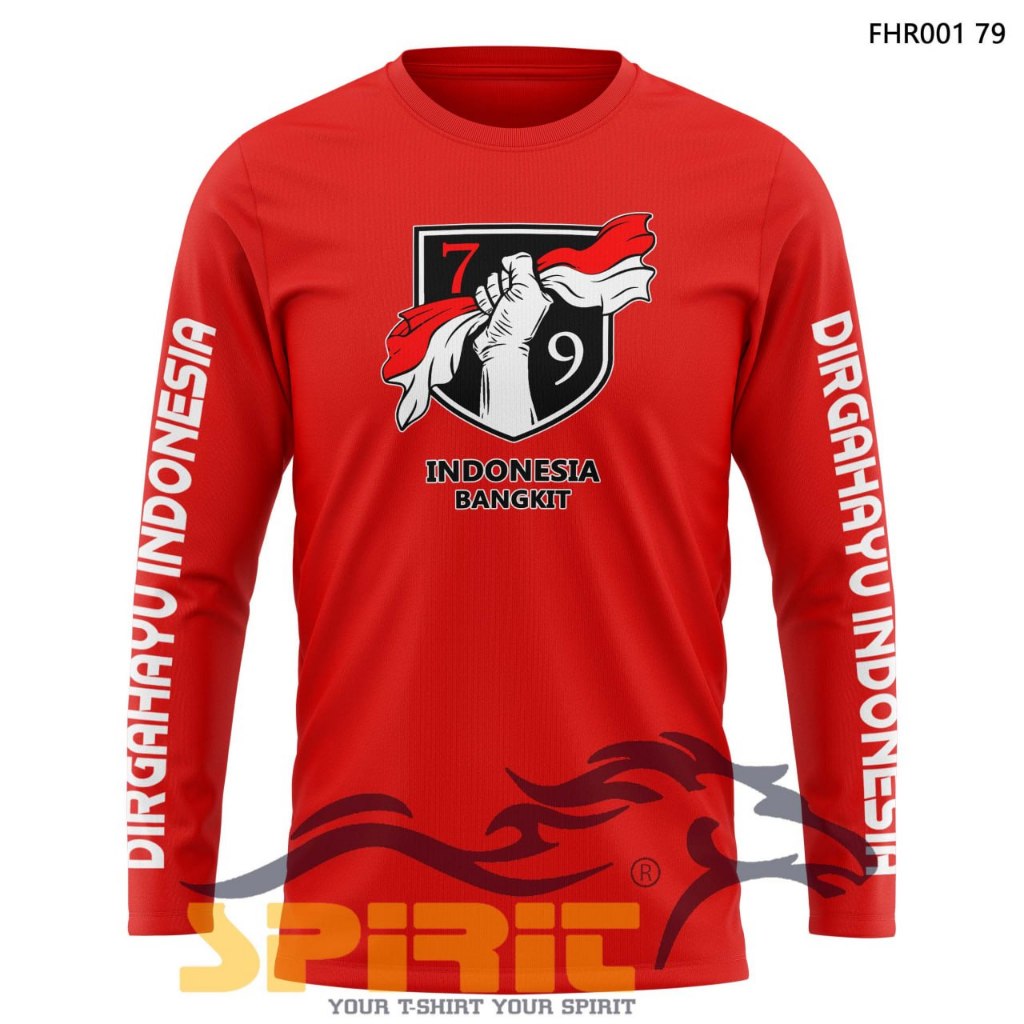 BAJU AGUSTUSAN KAOS DISTRO 17 AGUSTUS 2024 BAJU KAOS 17 AGUSTUS 79 LENGAN PANJANG 100%Catton