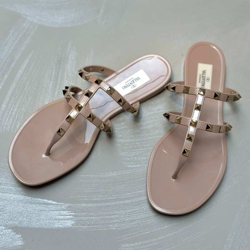 Original Valentino Rockstud Thong T Jelly Flat Sandal