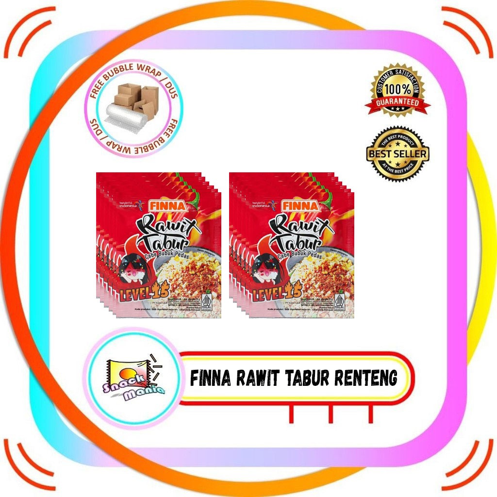 

Finna RAWIT TABUR Cabe Bubuk Pedas Level 15 6 gr x 12 sachet Renteng