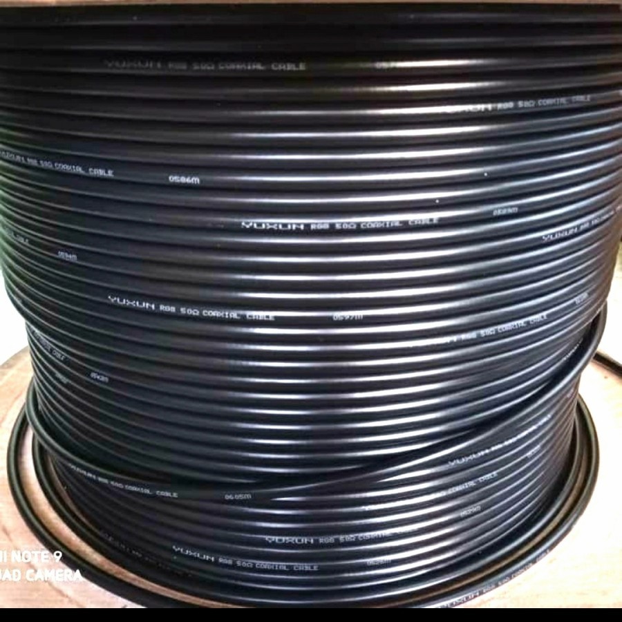 Kabel coaxial Yuxun RG8 high quality lentur iner lapis tembaga Rg 8
