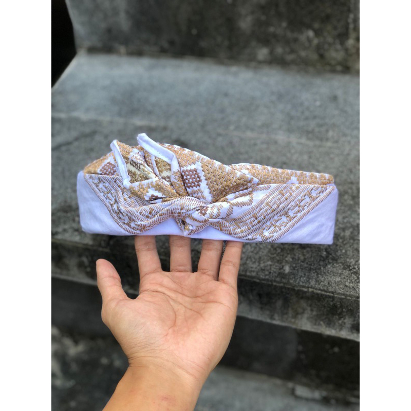 Udeng semi songket putih janggar nayah/penasar