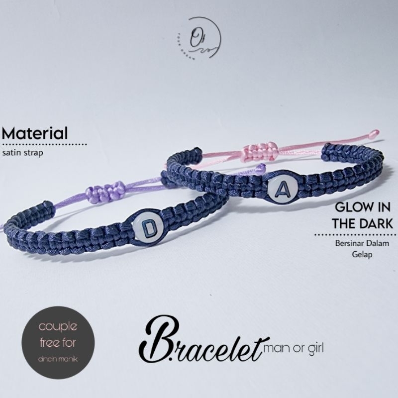 Gelang Tali Inisial | Gelang Couple | Gelang Manik | Gelang Tali | Gelang Wanita | Gelang Serut