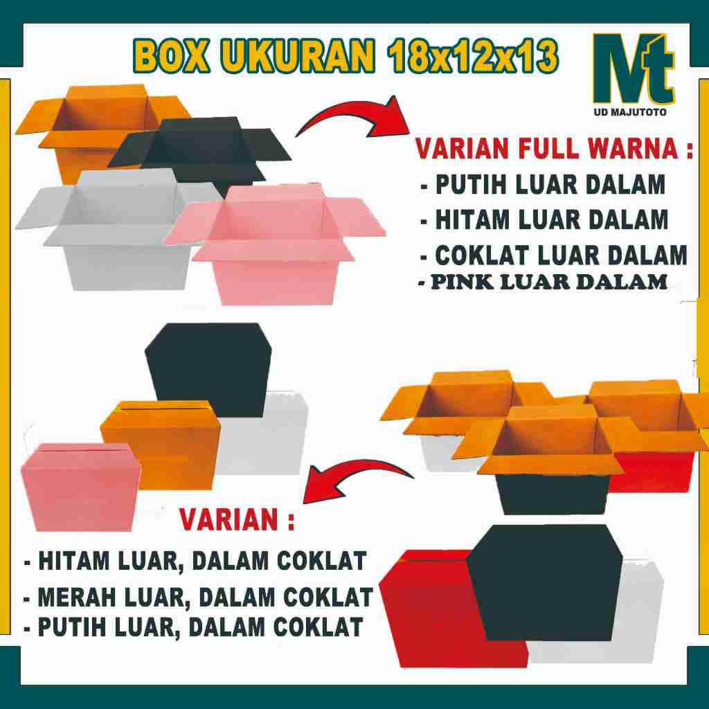 

(PAKET 5 PCS) Box 18X12X13 Cm / Box Packing A1 / Box Polos