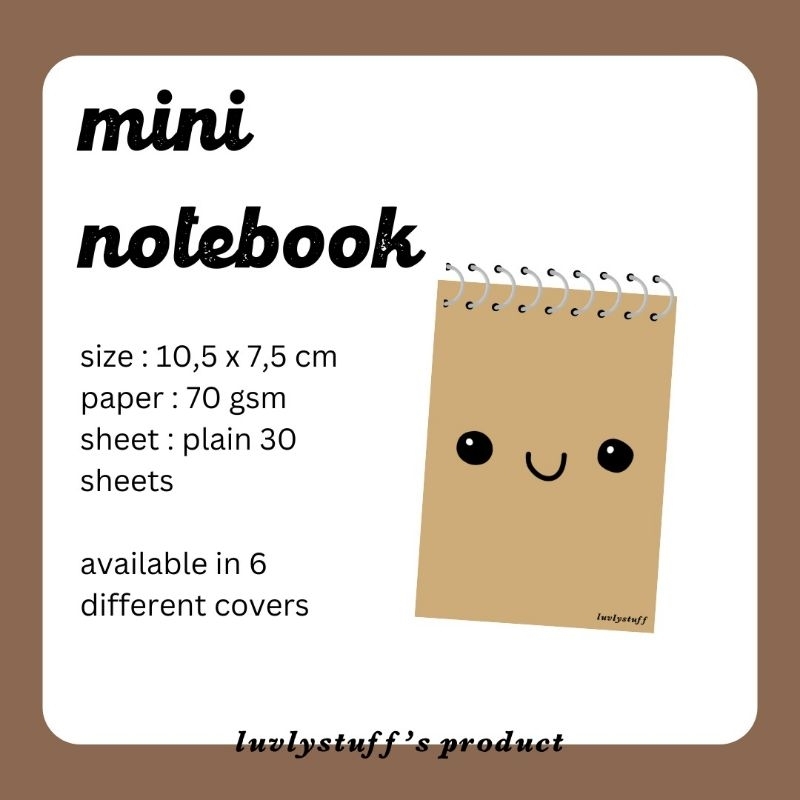 

[Luvlystuff] MINI NOTEBOOK AESTHETIC BROWN || BUKU NOTE COKLAT PLAIN POLOS