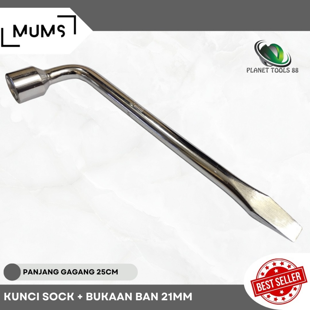 PT88-Kunci Roda Mobil UK Socket 21 MM Kunci Shock L Mobil 21MM + Bukaan Ban