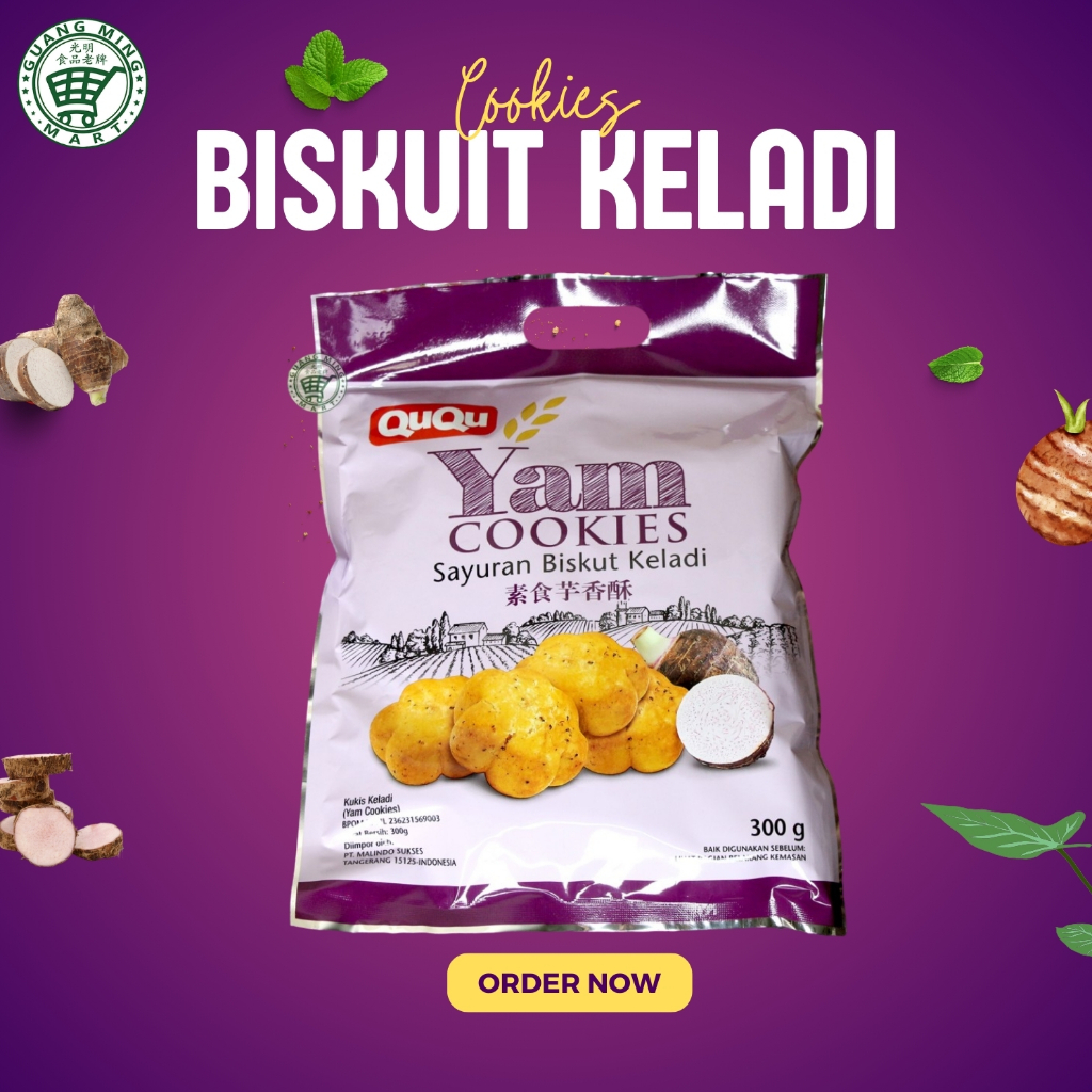 

Ququ Yam Cookies Sayuran Biskuit Keladi 300 Gram - Biskuit Talas