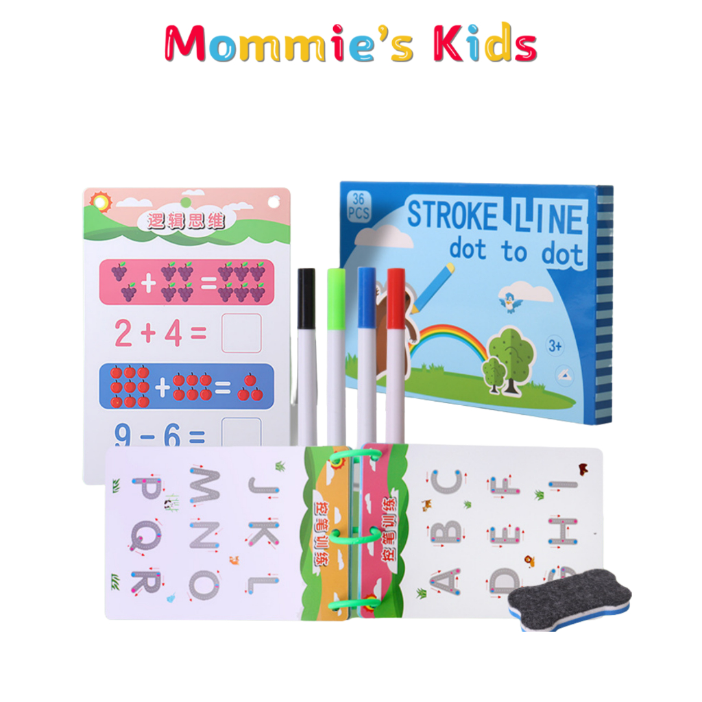 

Buku Kerja Penelusuran Ajaib Anak dengan Kontrol Pena yang Dapat Dihapus Mainan Edukasi Menggambar Latihan Menulis Titik Ke Titik Berpikir Reusable Magic Workbook Buku Edukasi Anak Belajar Tracing Wipe and Clean Book Activity MK605