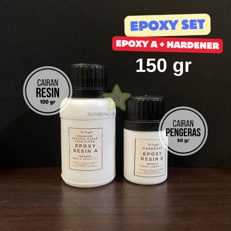 Resin Epoxy PREMIUM 150gr High Gloss Elegan Crystal Clear SUPER BENING TRANSPARAN Kesenian Kertakes 