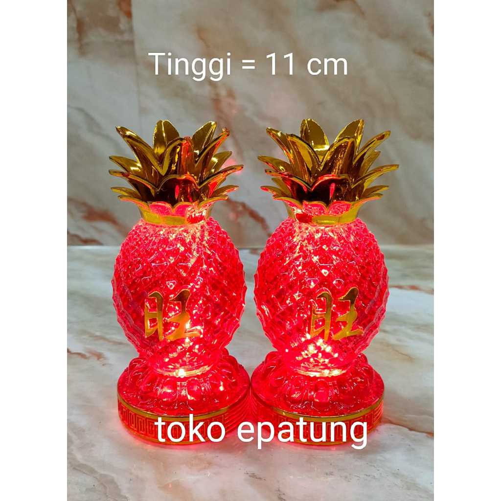 Lampu sembahyang lampu altar nenas / ong lai - 11 cm - baterai - h24