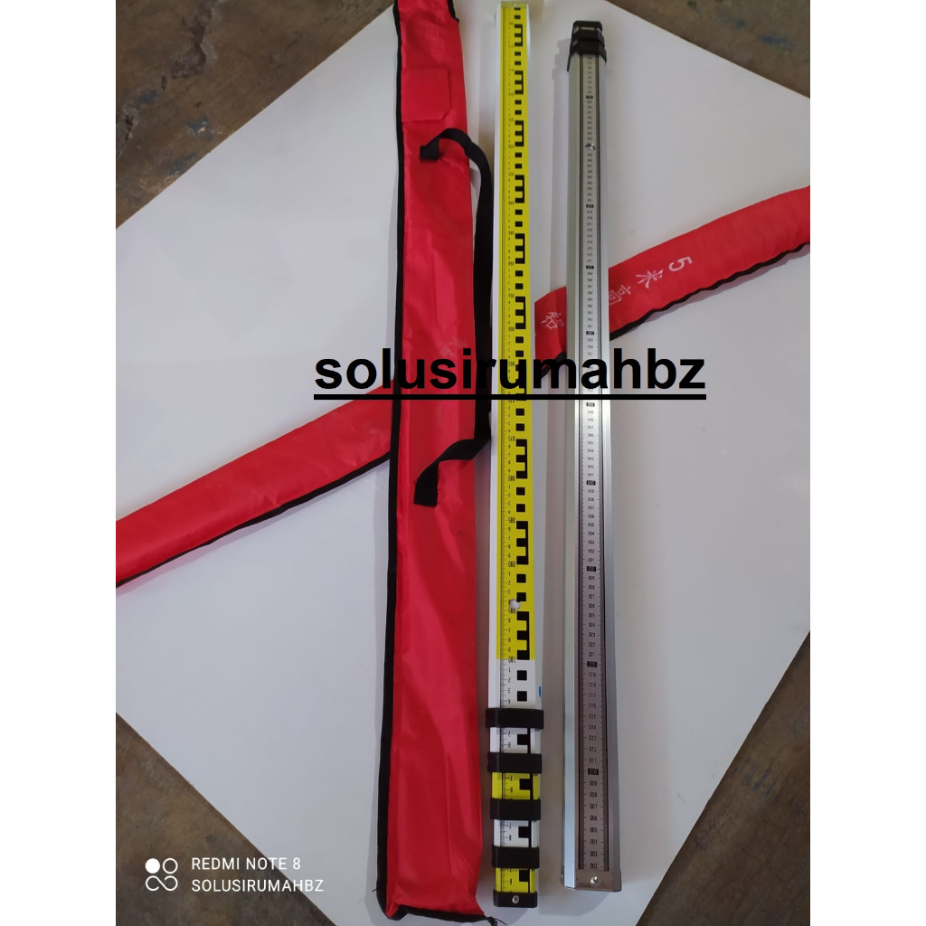 Rambu Ukur 5m Bak Ukur Mistar 5 Meter Levelling Stave Meteran Survey staff alat survey survei