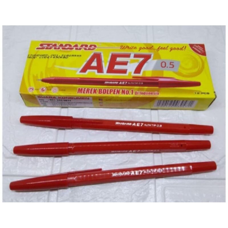 

cod 12 pcs / buah ballpoint/ pulpen,standard AE7 1pack / 12 pcs -merah,hitam ,biru