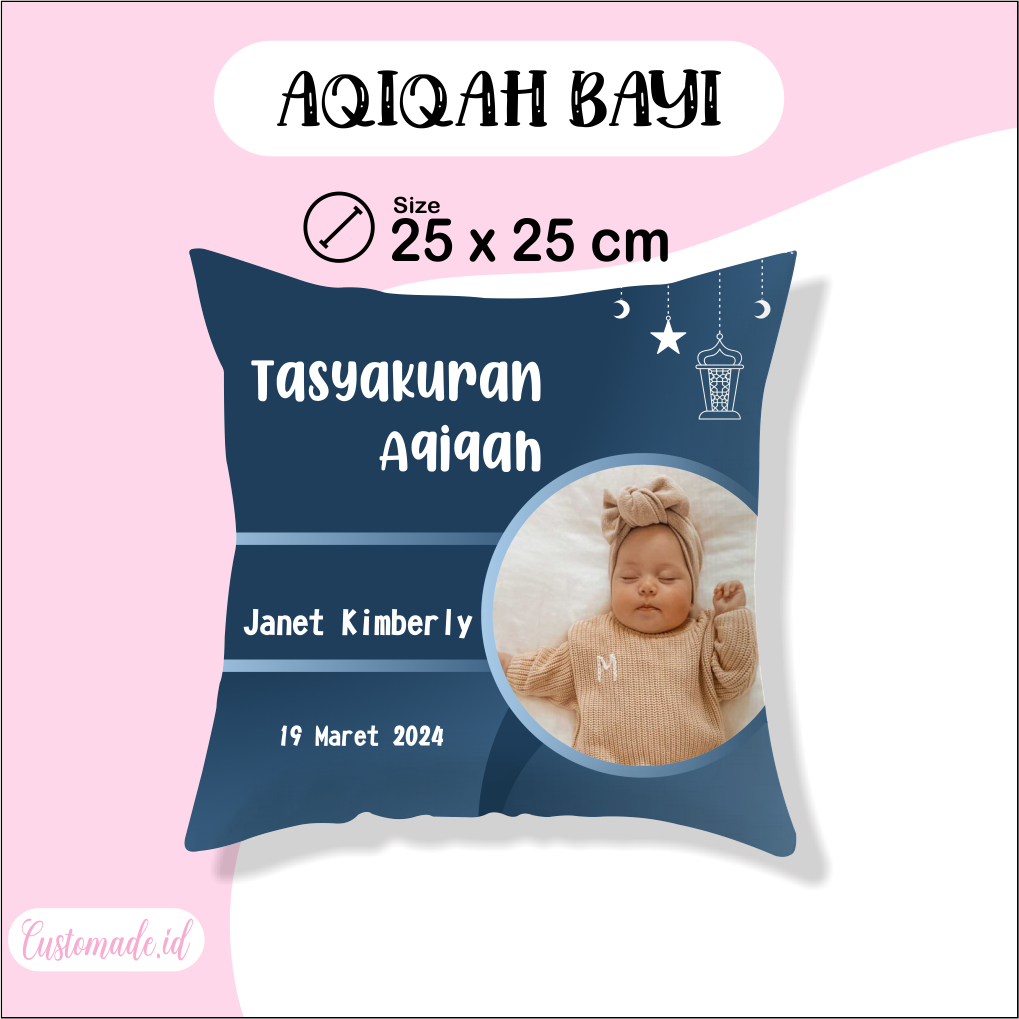 Bantal Aqiqah 25x25 cm- Kado Aqiqah - Hampers Aqiqah - Tasyakuran Aqiqah- Syukuran Aqiqah