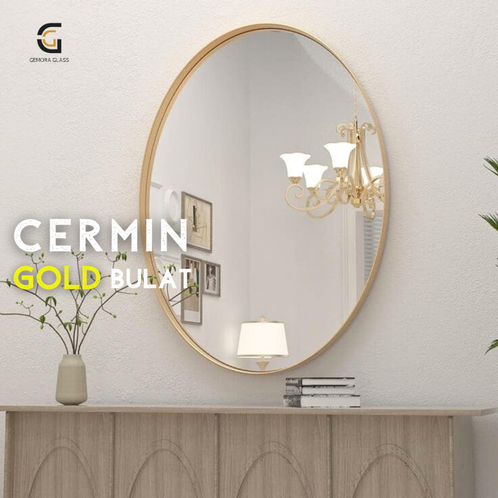 Cermin Dinding Aesthetic Bulat Frame Gold Free Packing Kayu Cermin Dinding/ Cermin Aesthetic/ Kaca