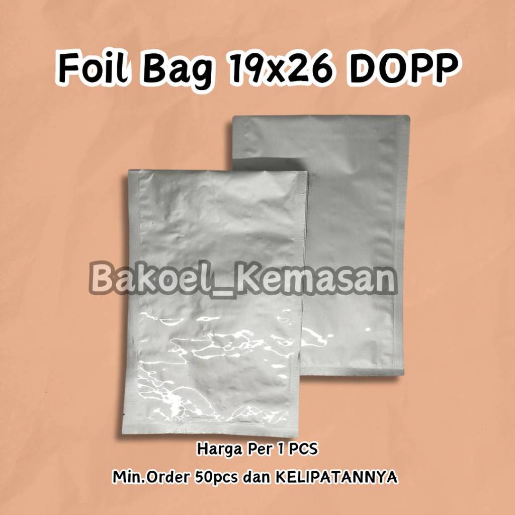 Kemasan Bag Sachet Kantong Alumunium Foil 19x26 Full Aluminium Silver 19 x 26 cm