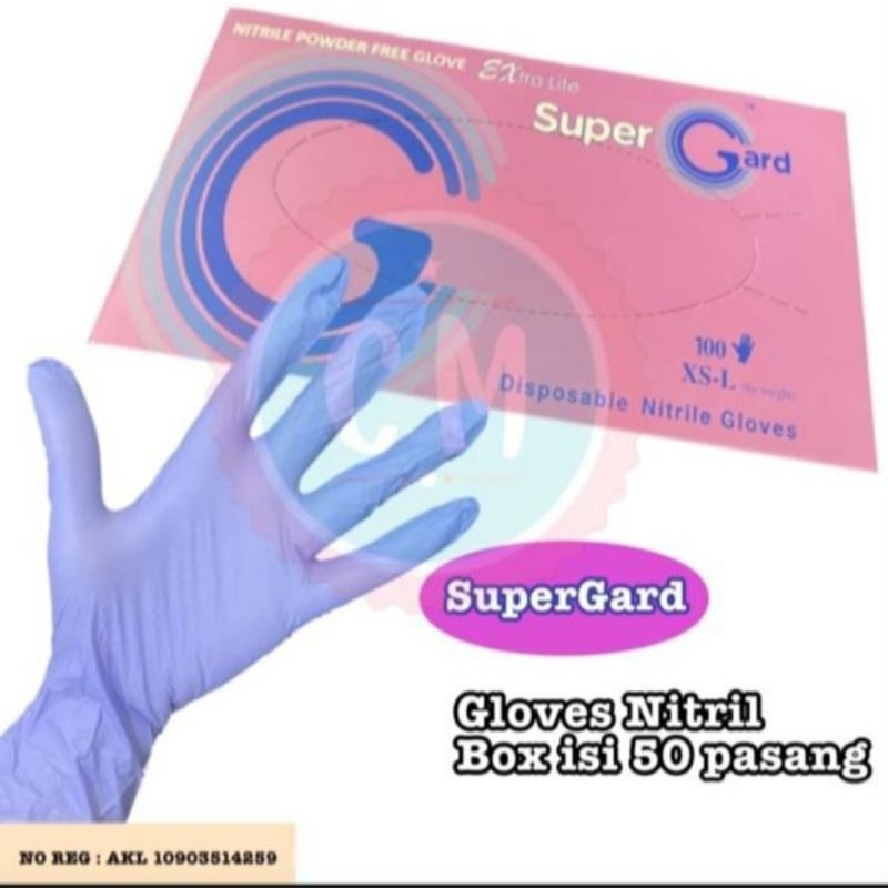 Sarung Tangan Nitrile Non Powder SuperGard