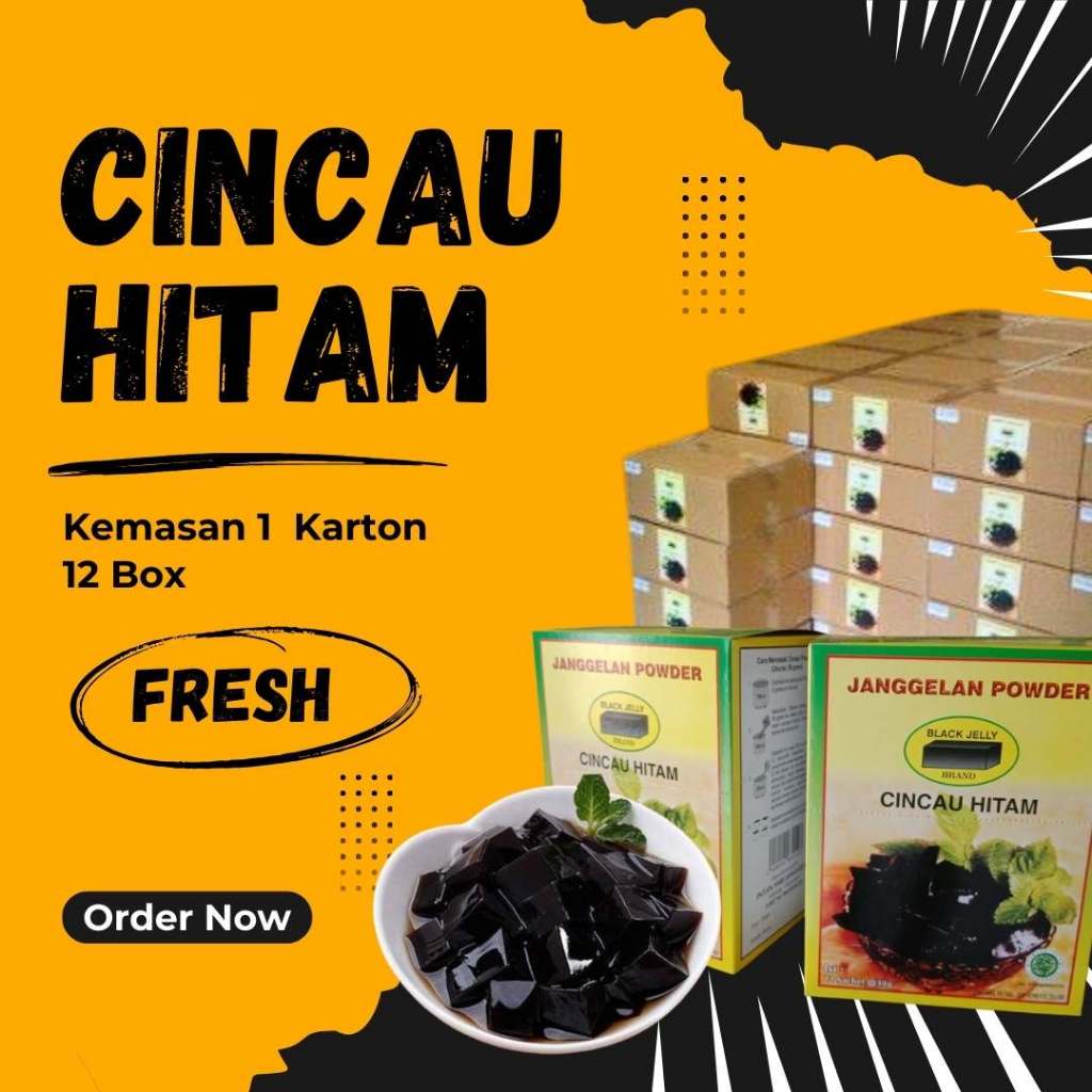 

Janggelan Cincau Hitam Murni dan Berkualitas Tinggi Kemasan 1 Karton 12 Box
