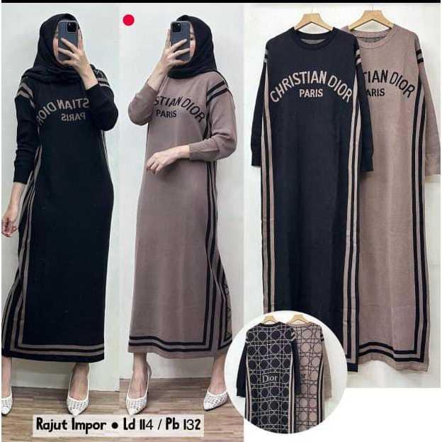 Maxy Knit Gamis Rajut Premium // Dress wanita rajut // GAMIS WANITA RAJUT IMPORT [CD PARIS LIST] SUP