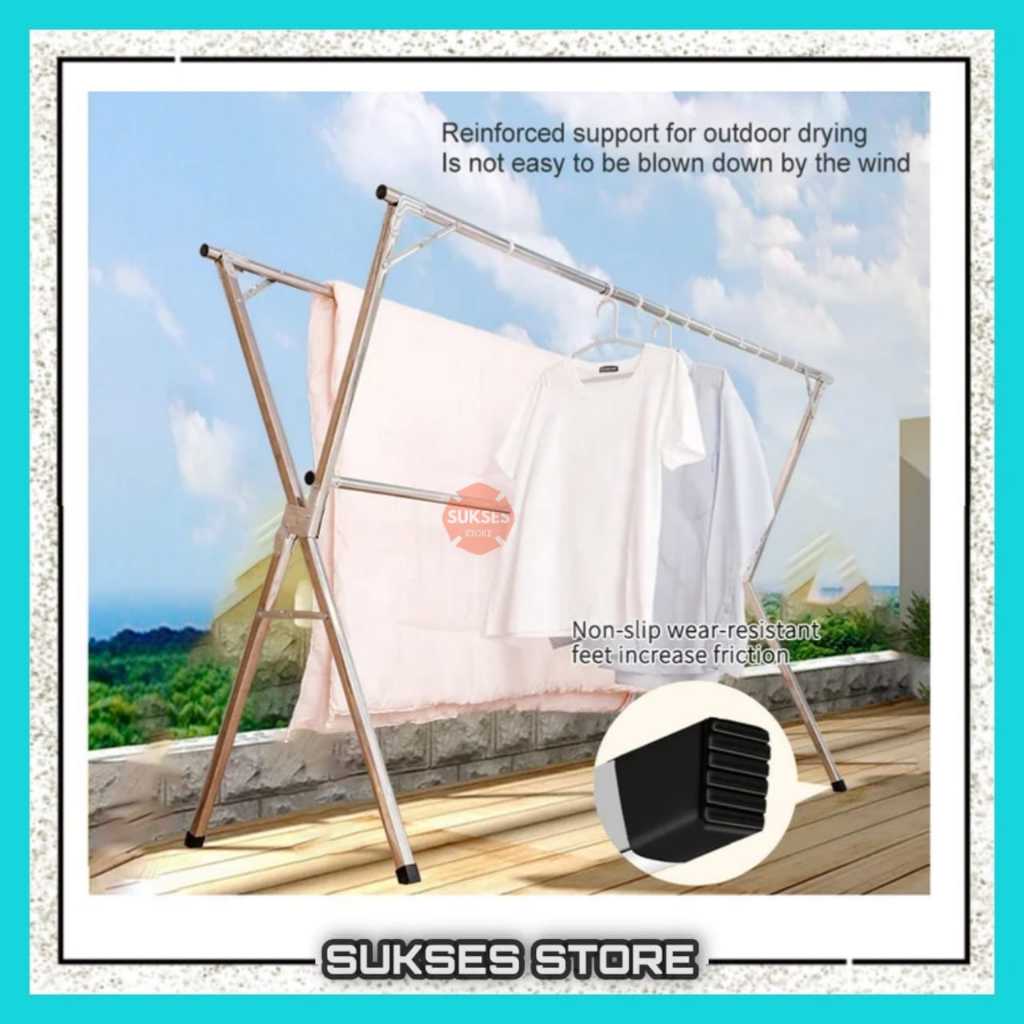 Jemuran Baju Lipat / Tempat Jemuran Baju Portable