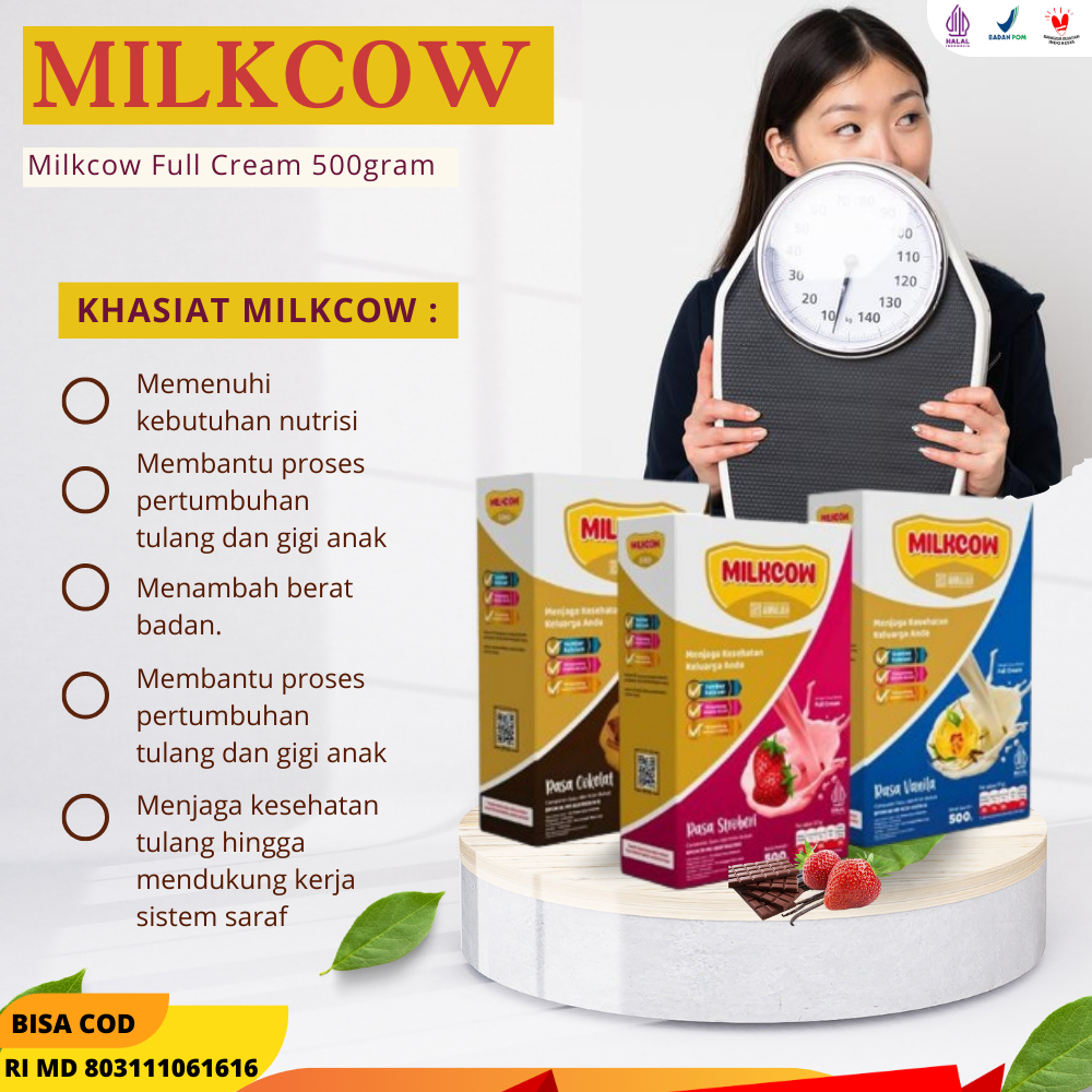 

[BAYAR COD] MILKCOW SUSU SAPI 500g ORIGINAL FULL CREAM - SUPLEMEN PENGGEMUK BADAN, OBAT GEMUK, SUSU GEMUK BADAN PERMANEN, PENAMBAH NAFSU MAKAN CEPAT DAN AMPUH