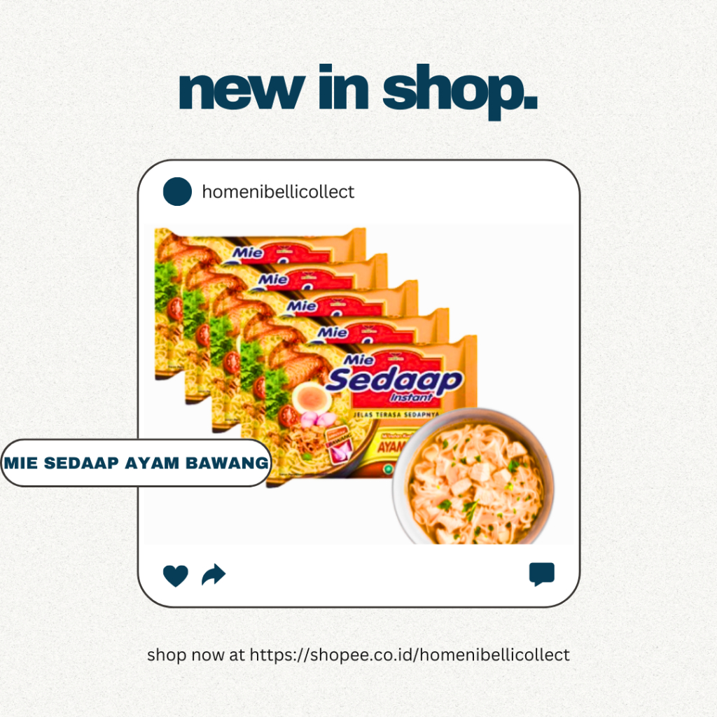 

✅Mie Sedaap Mi Kuah Ayam Bawang Mie Instan 5 x 70 gr ( 5 Bungkus )