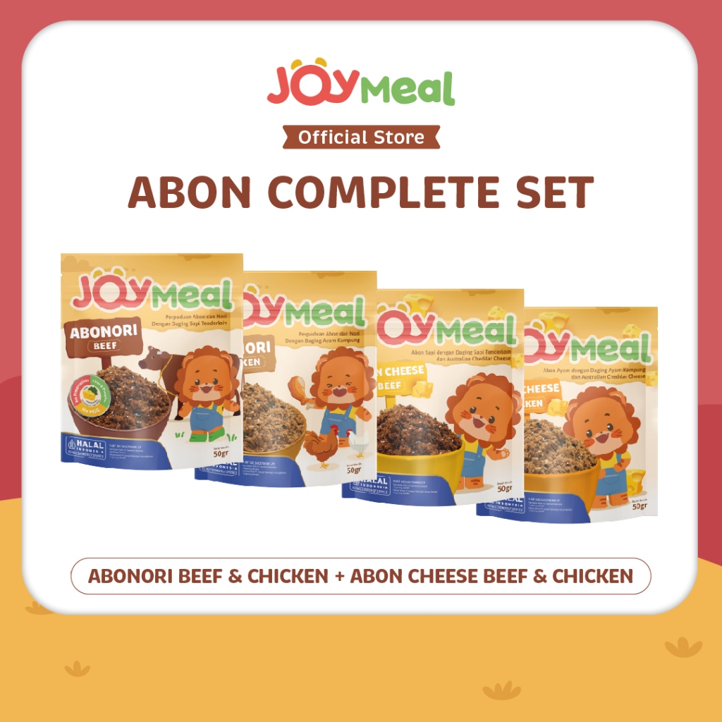 

JoyMeal All Variant BEEF & CHICKEN ABONORI & ABON CHEESE (4 pcs) | Abon dengan Daging Sapi Tenderloin dan Daging Ayam Kampung