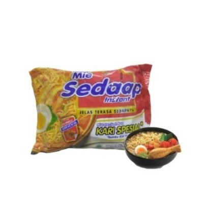 

Ready Mie Instan Kuah Kari Kental Special Paket isi 5 Pcs / MIE SEDAAP Rasa Kari Spesial 90 gr x5