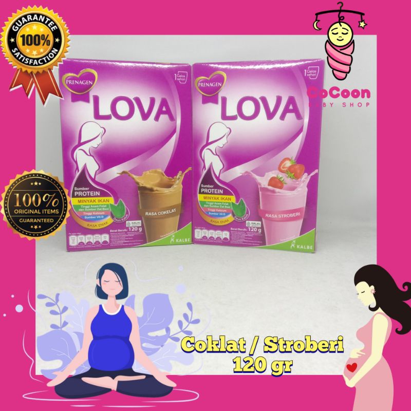 Susu Bubuk Formula Ibu Hamil dan Menyusui Lova Prenagen Lovamil Cokelat 120g