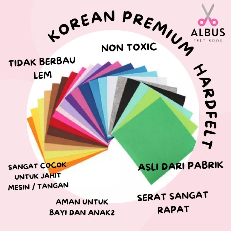 Premium Hard Felt Korea 30x30cm / Kain Flanel Kaku / Stiff Felt / Premium Korean Hard Felt