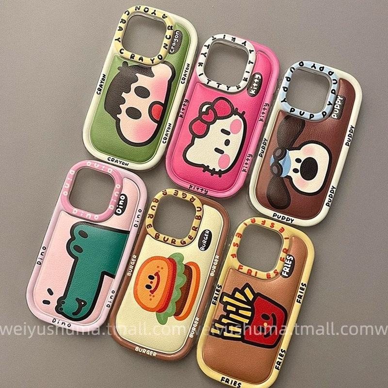 CASE CASING HP IPHONE LUCU SHINCAN HELLO KITTY KENTANG GORENG BURGER ANJING DINO [BACA DESK]