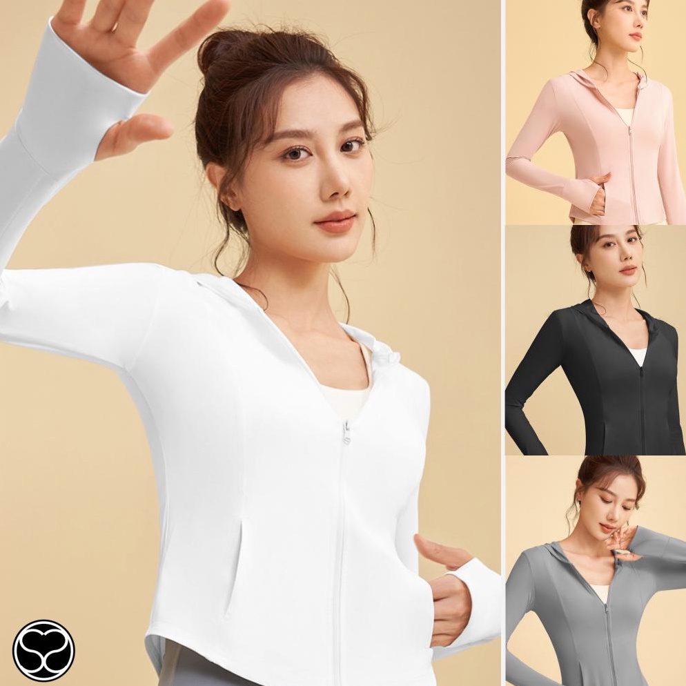 SecondShape UPF Body Fit Cooling Jacket Olahraga Wanita Yoga Fitness s W3P9