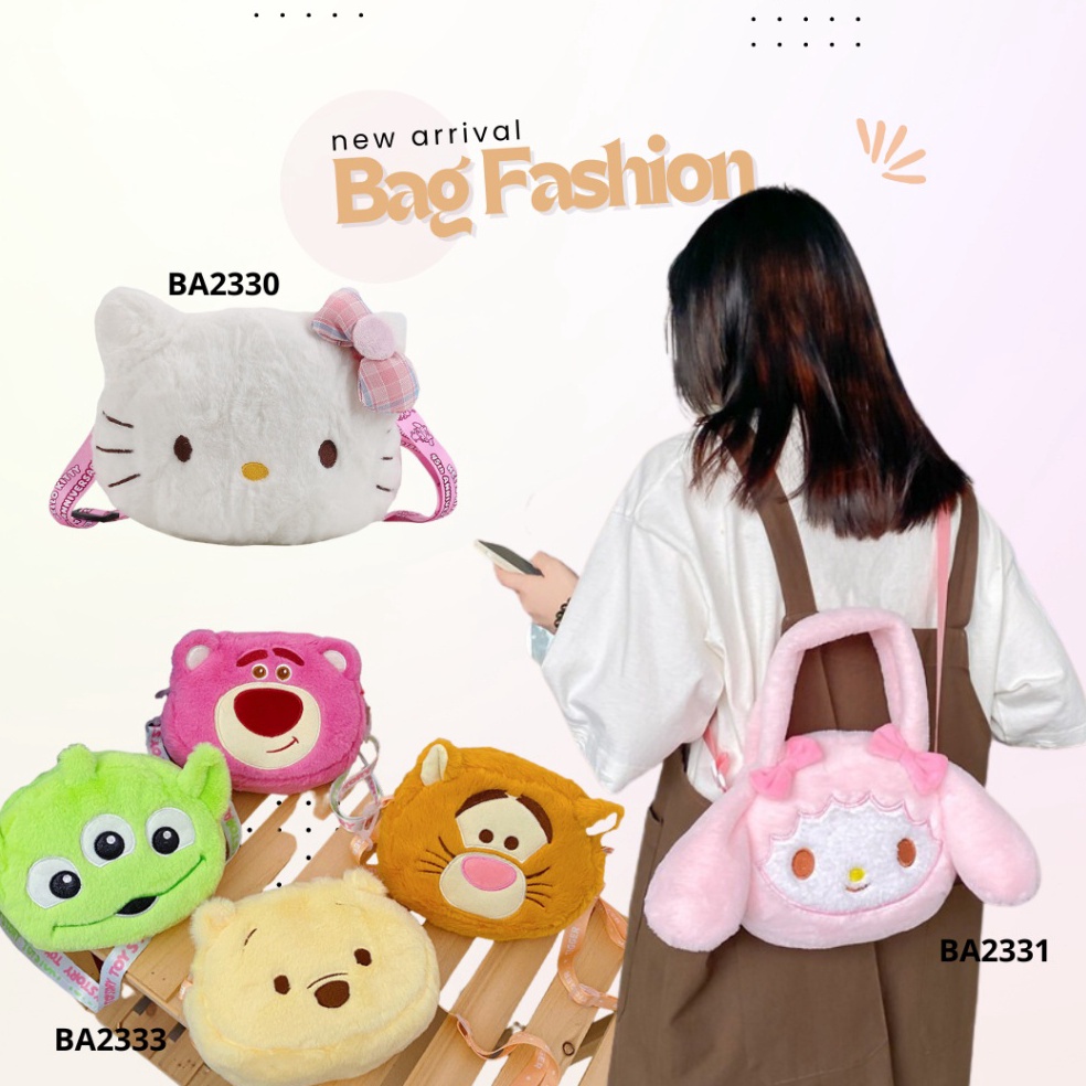 KODE R84U Minipetite BA233 BA2331 BA2333 Tas selempang boneka hello kitty my melody lotso winnie the
