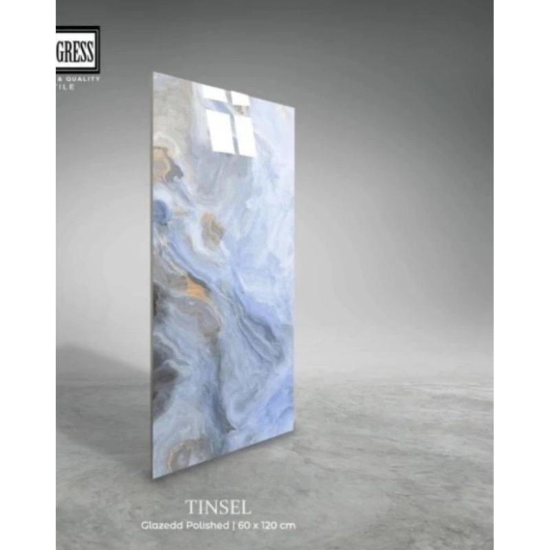 granit lantai 60x120 motif marmer Valentino Gress tinsel blue Glazed