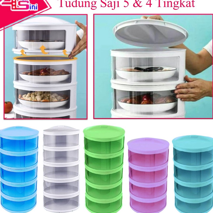 Terkini AS Rak Tudung Saji Susun Penutup Penyimpanan Masakan Poble Makanan Lauk Buah Kue 3 4 5 Tingk