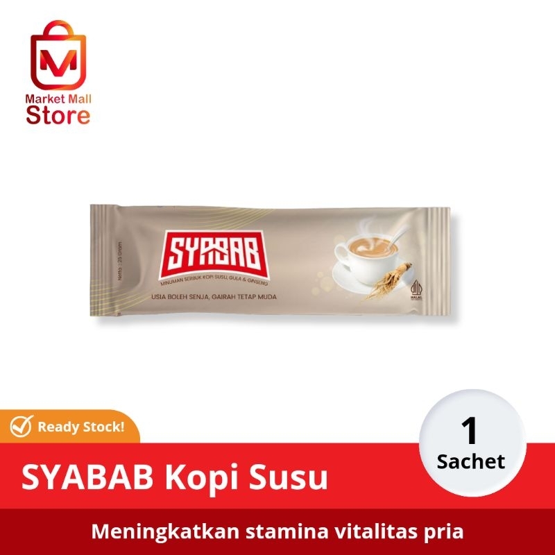 

Kopi Susu Syabab Minuman Serbuk Kopi Susu Gula & Ginseng by El Ajmala - Meningkatkan Stamina Vitalitas Pria - 1 Sachet