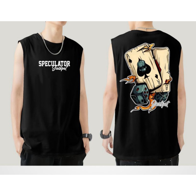 KODE U33T Baju Kaos Singlet Pria Dewasa Kekinian Speculator Jackpot  Baju Kaos Singlet Size MLXLXXL 